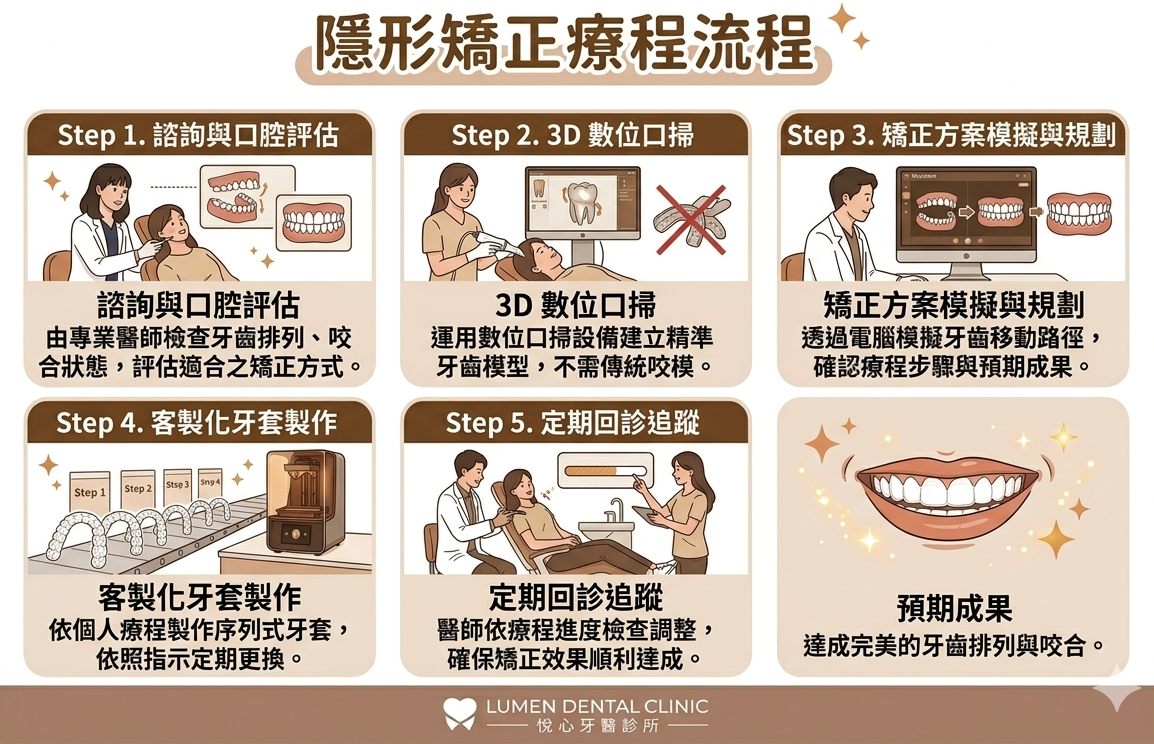 悅心牙醫隱形矯正 5 大標準流程與動態美學